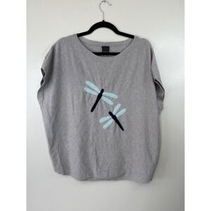 Aaeda Grey Dragonfly Sweater Size XL